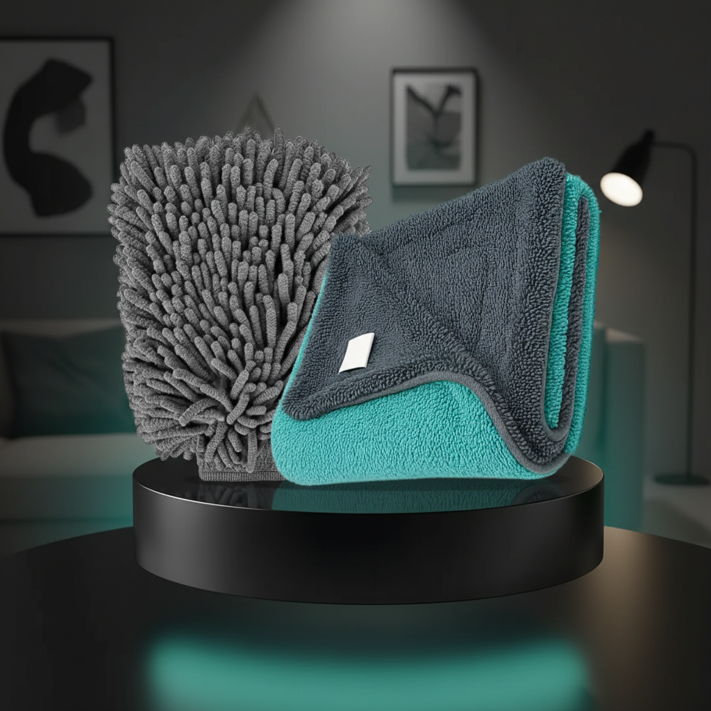 1200 GSM ( 40 X 60 ) Micro fiber + Glove Combo